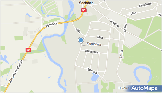 Sochocin, Napoleońska, mapa Sochocin