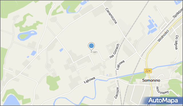 Somonino, Na Glinach, mapa Somonino