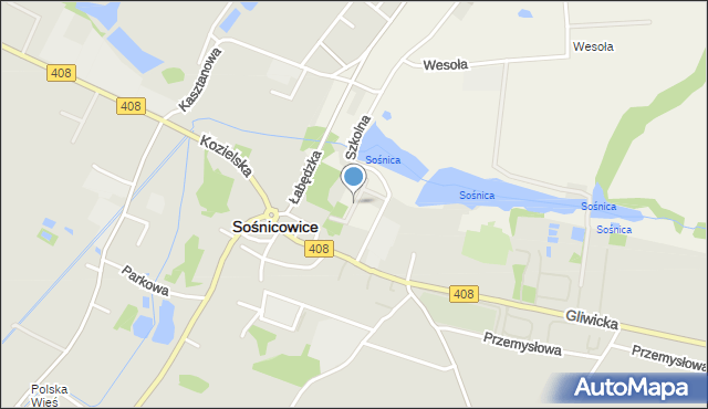 Sośnicowice, Nad Stawem, mapa Sośnicowice