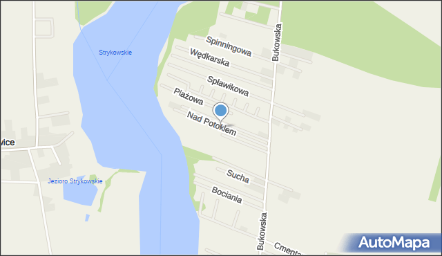 Strykowo, Nad Potokiem, mapa Strykowo