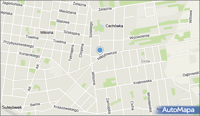 Sulejówek, Narutowicza Gabriela, mapa Sulejówek