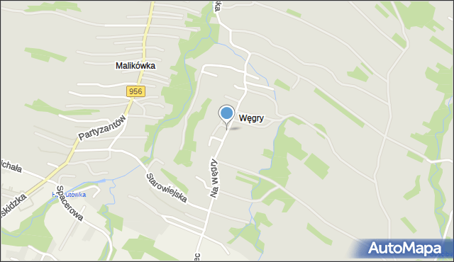 Sułkowice powiat myślenicki, Na Węgry, mapa Sułkowice powiat myślenicki