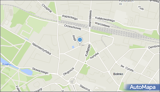 Szczecin, Naruszewicza Adama, ks. bp., mapa Szczecina