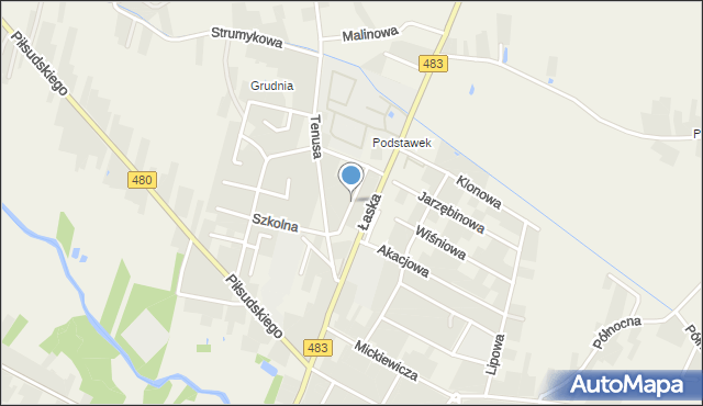 Szczerców, Narutowicza Gabriela, mapa Szczerców