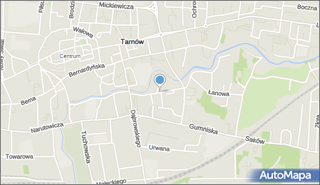 Tarnów, Nadbrzeżna Górna, mapa Tarnów