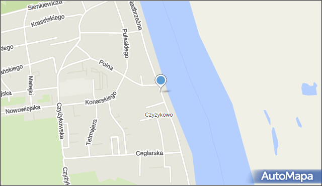 Tczew, Nadbrzeżna, mapa Tczew