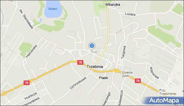 Trzebinia powiat chrzanowski, Narutowicza Gabriela, mapa Trzebinia powiat chrzanowski