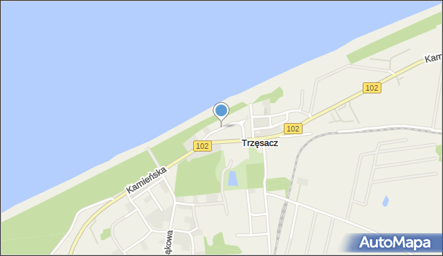 Trzęsacz gmina Rewal, Nadmorska, mapa Trzęsacz gmina Rewal