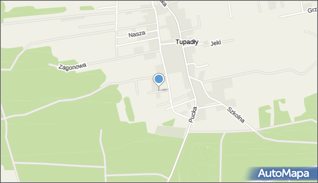 Tupadły gmina Władysławowo, Na Wzgórzu, mapa Tupadły gmina Władysławowo