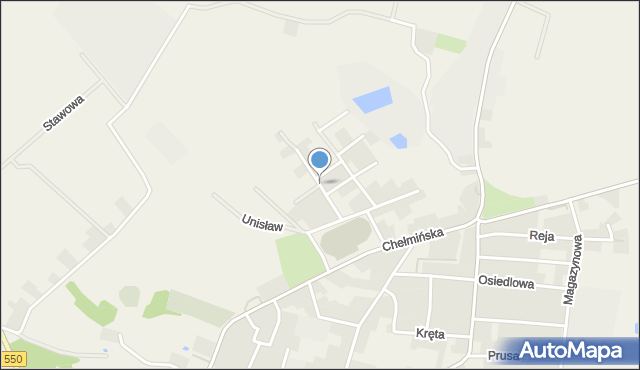 Unisław powiat chełmiński, Na Skarpę, mapa Unisław powiat chełmiński