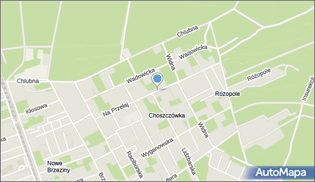 Warszawa, Na Przełaj, mapa Warszawy