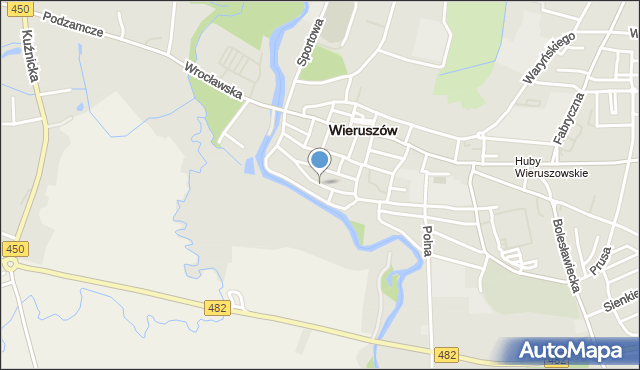 Wieruszów, Nadrzeczna, mapa Wieruszów