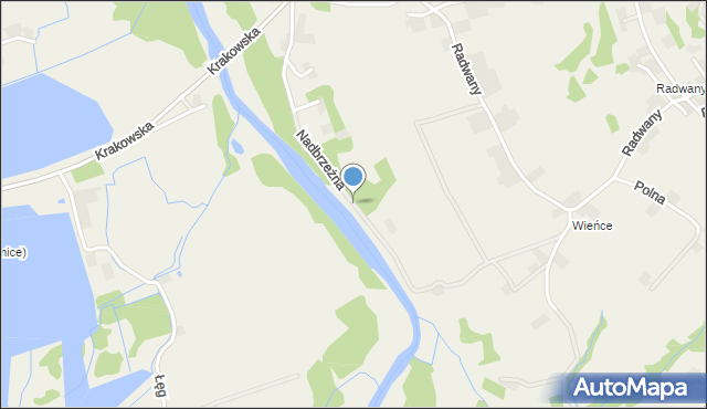 Witanowice gmina Tomice, Nadbrzeżna, mapa Witanowice gmina Tomice