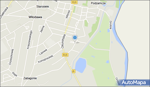 Włodawa, Nadstawna, mapa Włodawa