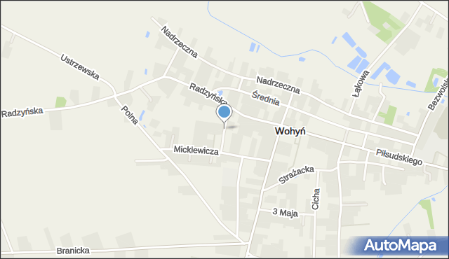 Wohyń, Narutowicza Gabriela, mapa Wohyń