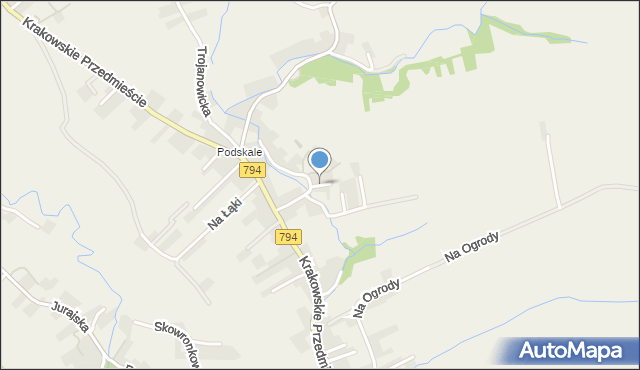 Zielonki powiat krakowski, Na Winnice, mapa Zielonki powiat krakowski