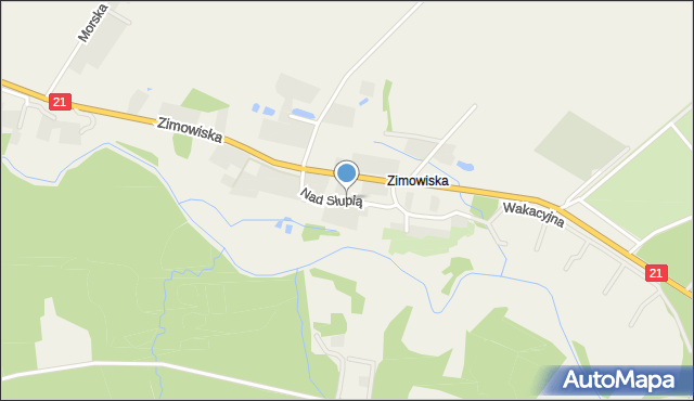 Zimowiska, Nad Słupią, mapa Zimowiska