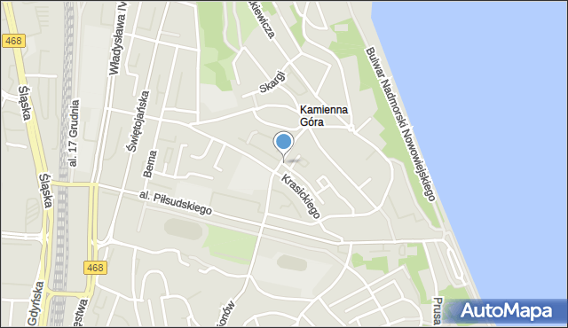 Gdynia, Necla Augustyna, mapa Gdyni