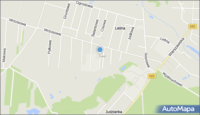 Hajnówka, Nektarowa, mapa Hajnówka