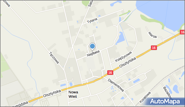 Nowa Wieś gmina Iława, Neptuna, mapa Nowa Wieś gmina Iława
