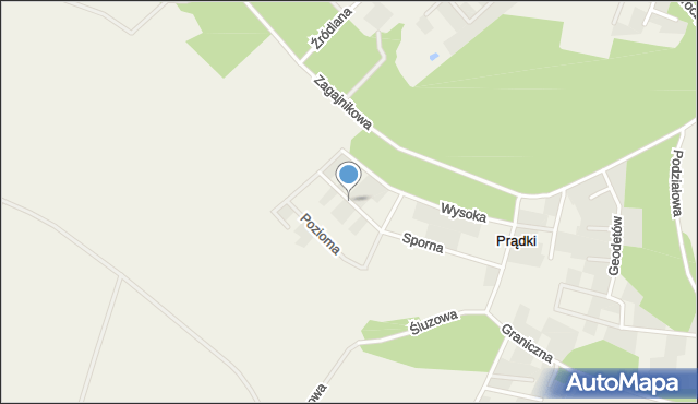 Prądki, Nektarowa, mapa Prądki