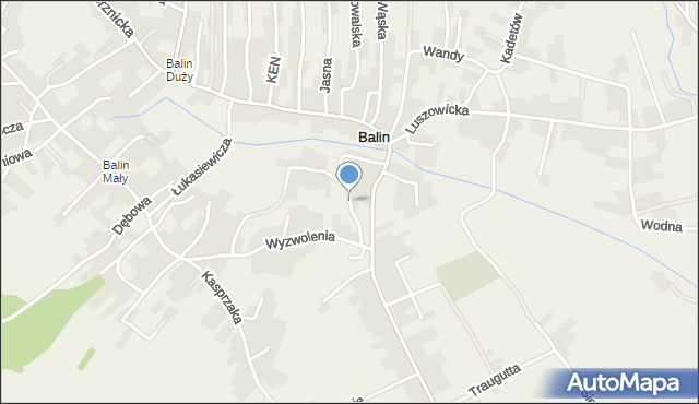 Balin gmina Chrzanów, Niemcewicza Juliana Ursyna, mapa Balin gmina Chrzanów