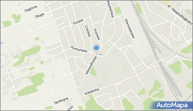 Białystok, Niewodnicka, mapa Białegostoku