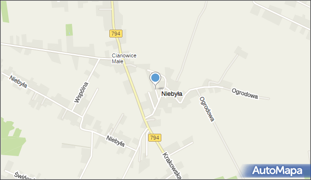 Cianowice, Niebyła, mapa Cianowice