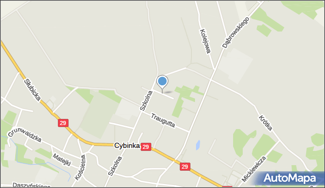 Cybinka, Niecała, mapa Cybinka