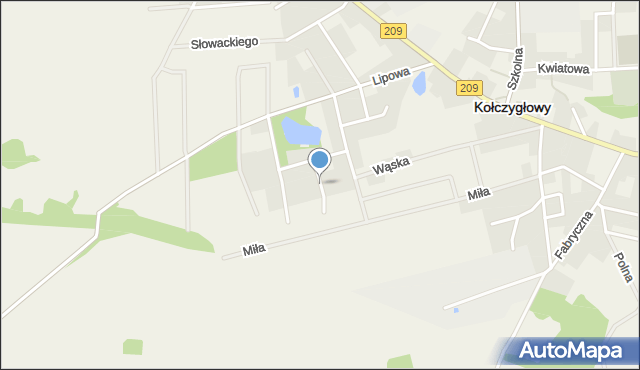Kołczygłowy, Niemcewicza Juliana Ursyna, mapa Kołczygłowy