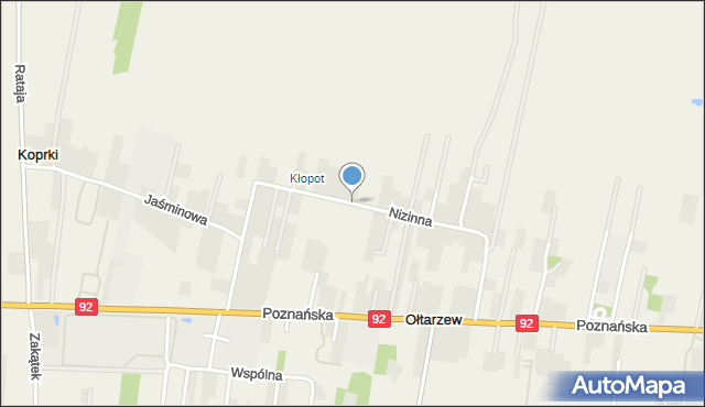 Koprki, Nizinna, mapa Koprki