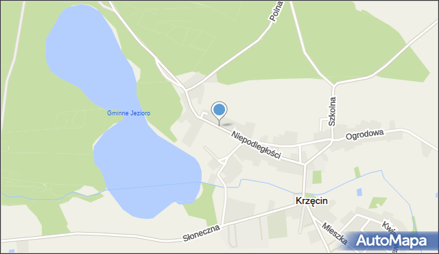 Krzęcin powiat choszczeński, Niepodległości, mapa Krzęcin powiat choszczeński