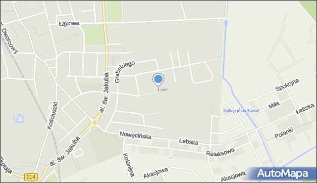 Łeba, Niedziałkowskiego Mieczysława, mapa Łeba