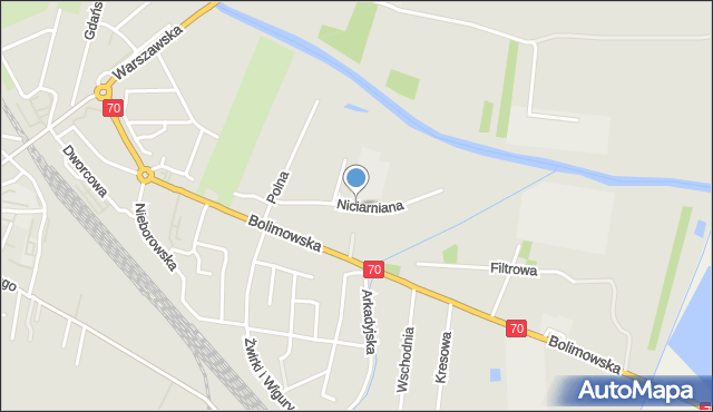 Łowicz, Niciarniana, mapa Łowicza
