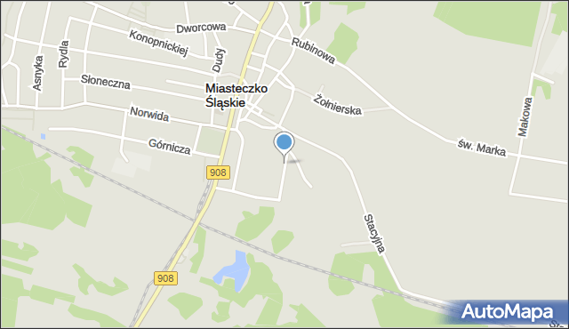 Miasteczko Śląskie, Niepodległości, mapa Miasteczko Śląskie