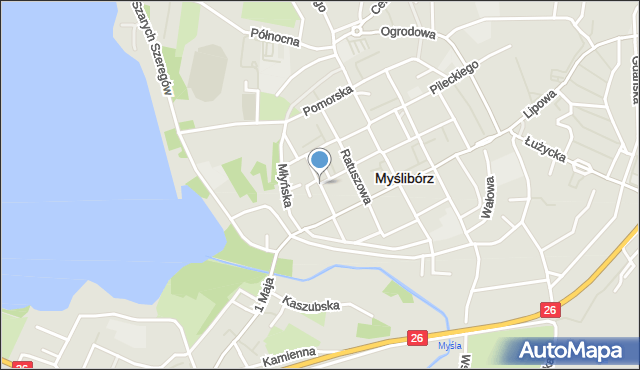 Myślibórz, Niedziałkowskiego Mieczysława, mapa Myślibórz