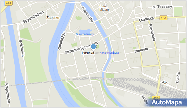 Opole, Niedziałkowskiego Mieczysława, mapa Opola