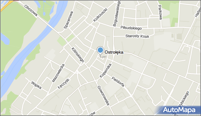 Ostrołęka, Niedziałkowskiej Zofii, mapa Ostrołęka