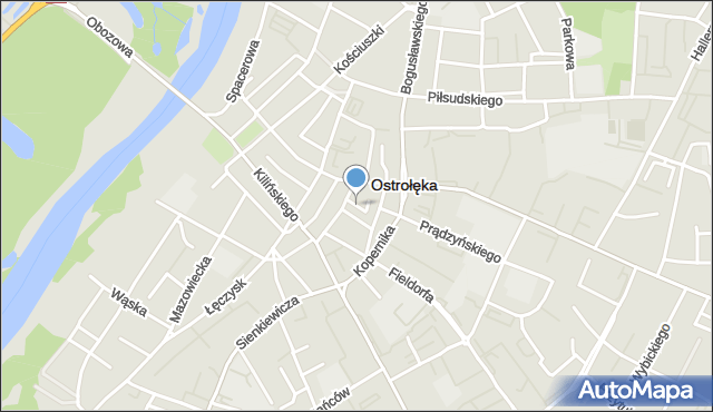 Ostrołęka, Niedziałkowskiej Zofii, mapa Ostrołęka