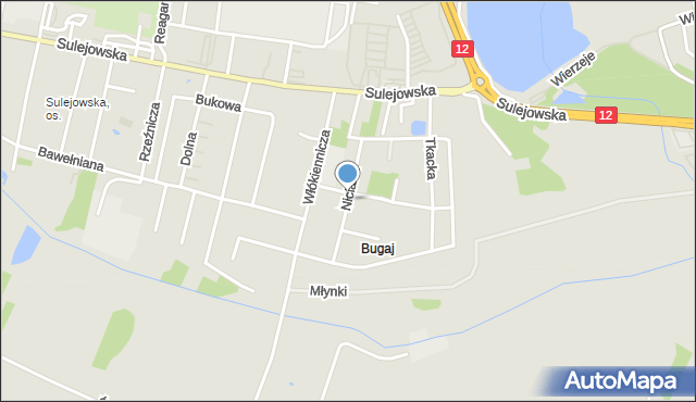 Piotrków Trybunalski, Niciana, mapa Piotrków Trybunalski