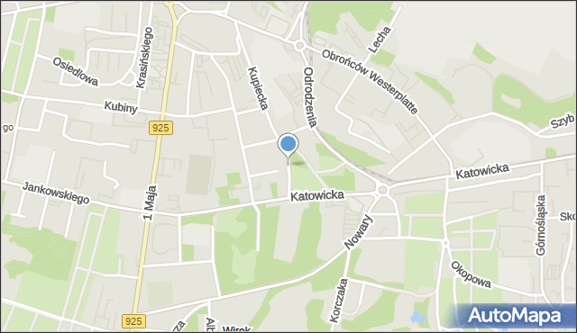 Ruda Śląska, Niemcewicza Juliana Ursyna, mapa Rudy Śląskiej