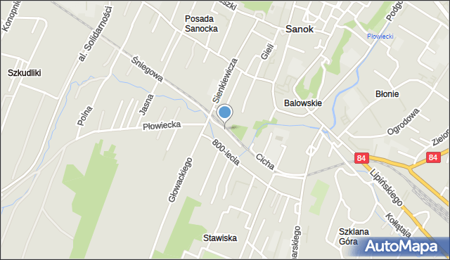 Sanok, Niecała, mapa Sanok