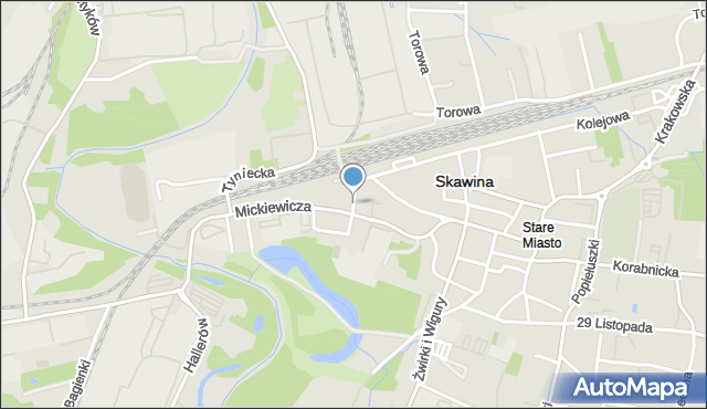 Skawina, Niepodległości, mapa Skawina