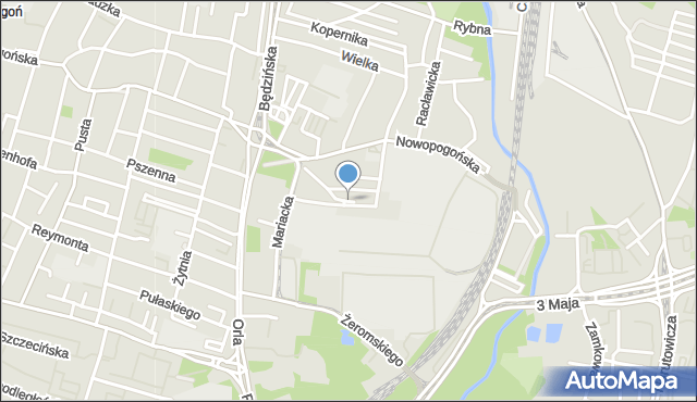 Sosnowiec, Niewielka, mapa Sosnowca