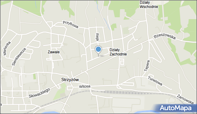 Strzyżów, Niemcewicza Juliana Ursyna, mapa Strzyżów