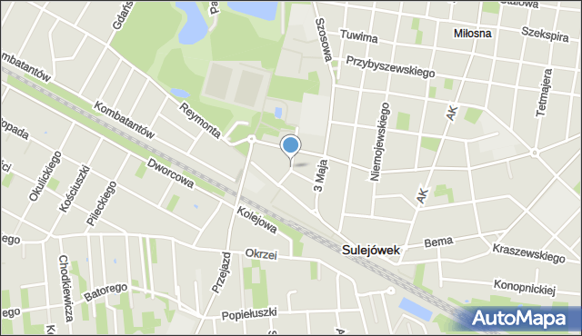 Sulejówek, Niecała, mapa Sulejówek