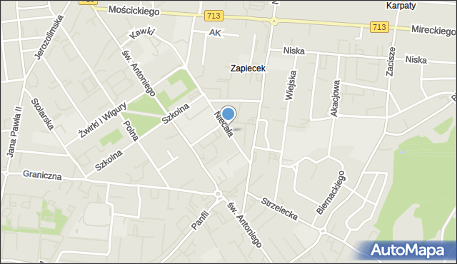 Tomaszów Mazowiecki, Niecała, mapa Tomaszów Mazowiecki