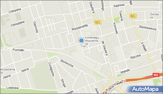 Zabrze, Niemcewicza Juliana Ursyna, mapa Zabrza