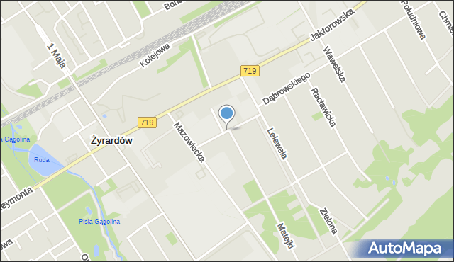 Żyrardów, Niedziałkowskiego Mieczysława, mapa Żyrardów