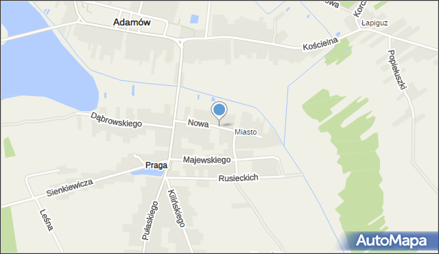 Adamów powiat łukowski, Nowa, mapa Adamów powiat łukowski
